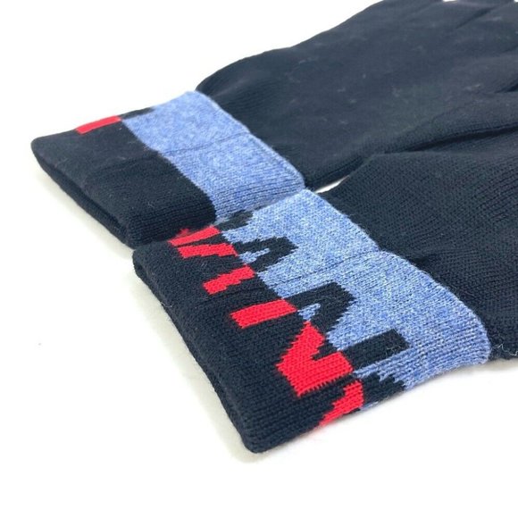 Authentic LOUIS VUITTON M71248 Gon LV Horizon gloves Glove wool Black/Red - Picture 5 of 8